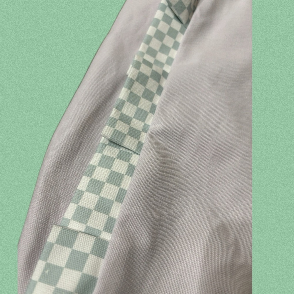 Brand New Just One More Chapter Book Tote Lavender with Gingham Mint Ruffles - Picture 4 of 4